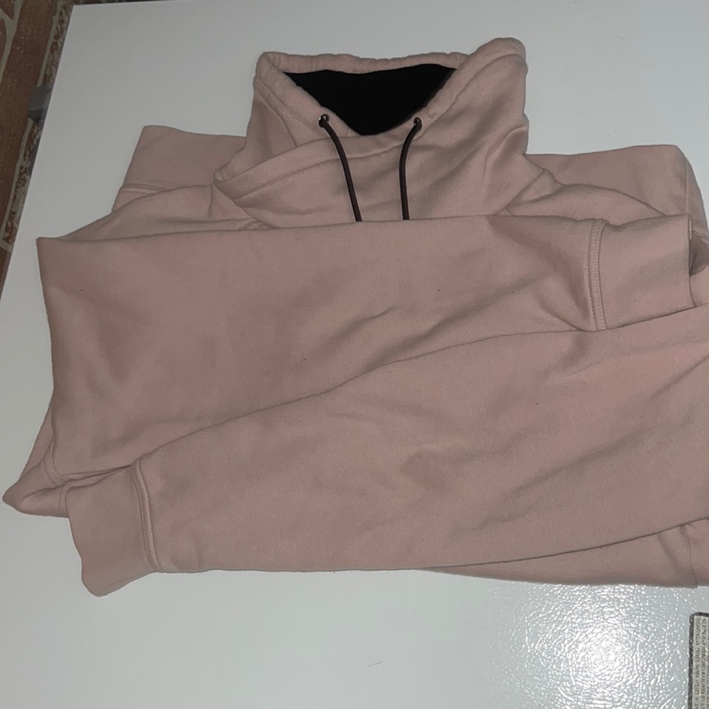 H&M Men’s pink mock-neck pullover hoodie